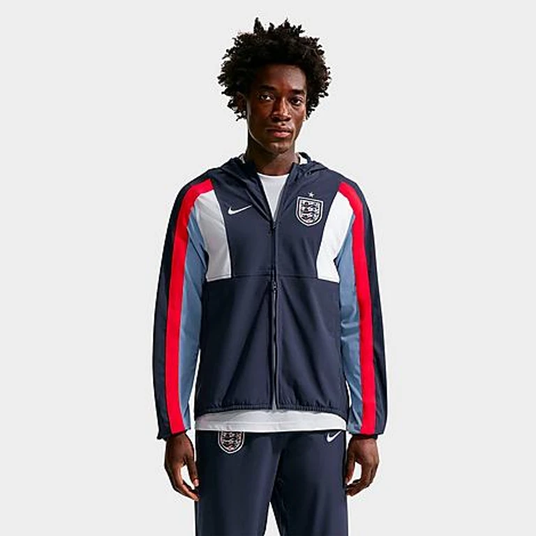 Nike Men's England Energy Dri-FIT Soccer Woven Jacket in Obsidian/Work Blue Size: Small