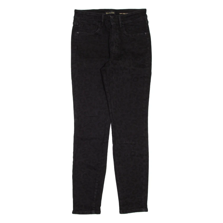 MASSIMO DUTTI Mid Rise Womens Jeans Black Slim Skinny W26 L28