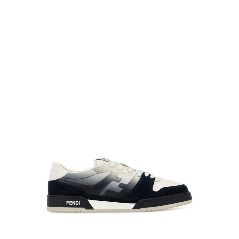 Fendi Multicolor Leather Match Sneakers Navy+bianco Navy - Men