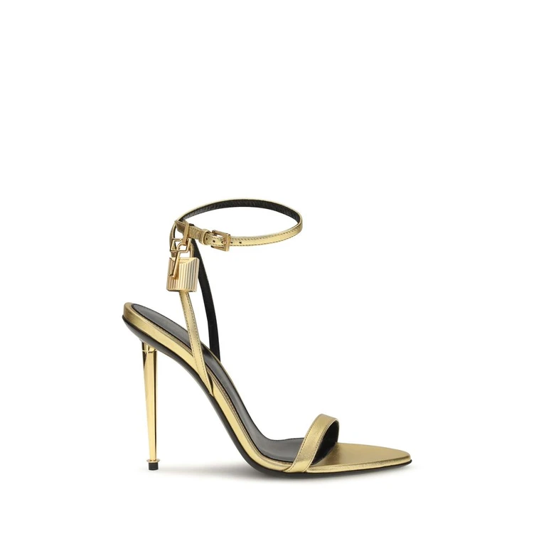 Tom Ford Gold Lamb Ovis Aries Stiletto Heel Sandals - Women