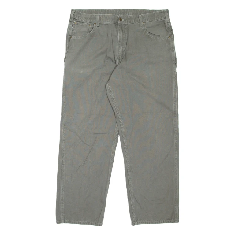 CARHARTT Carpenter Workwear Mens Jeans Green Loose Tapered W40 L32
