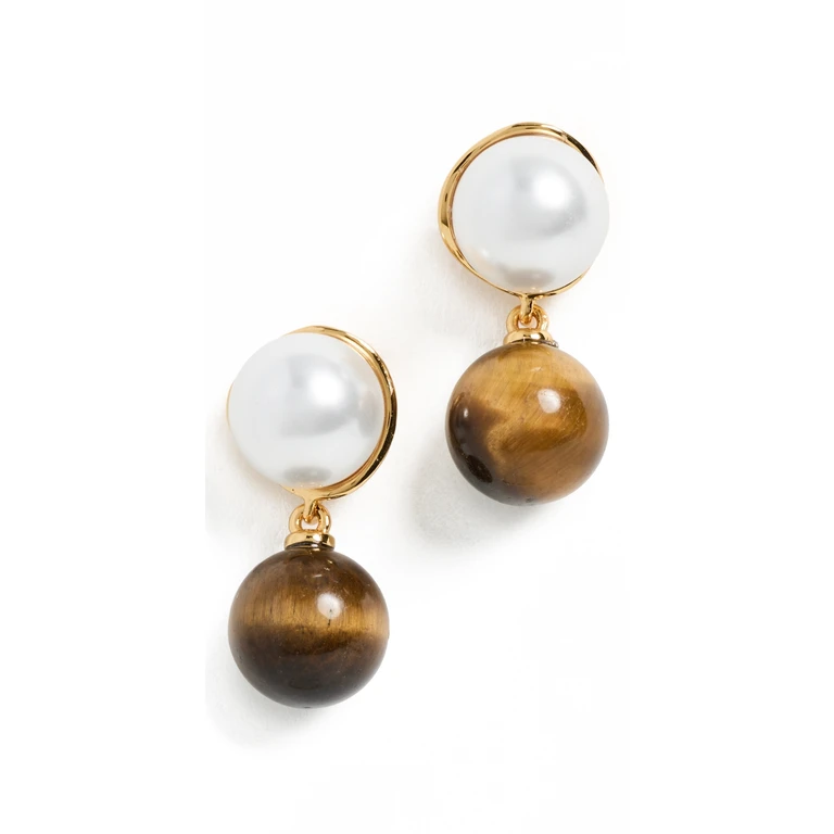 SHASHI Bianca Earrings Gold/Pearl One Size