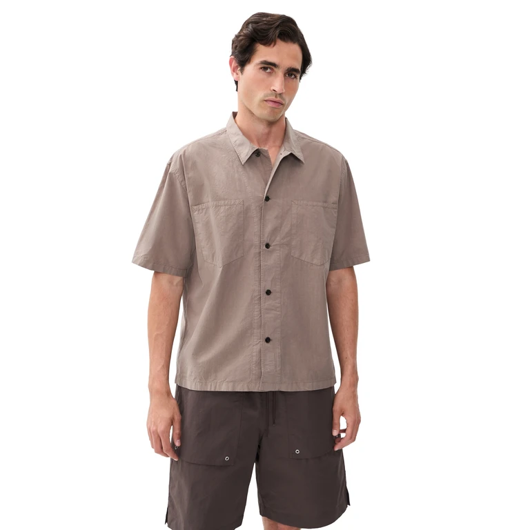 Norse Projects Mols Tencel Short Sleeve Shirt Walnut L
