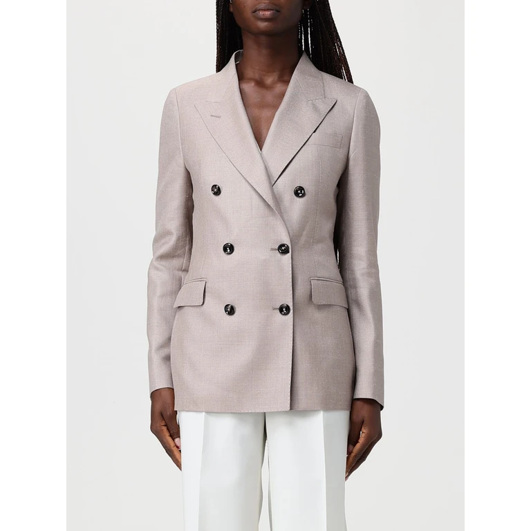 Double-Breasted Blazer in Virgin Wool, Silk and Linen (JPARIGI10BSV440062T3226)