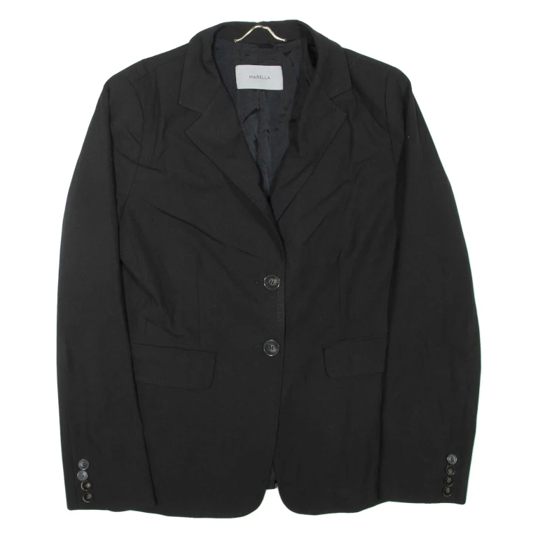 MARELLA Womens Blazer Jacket Black UK 14