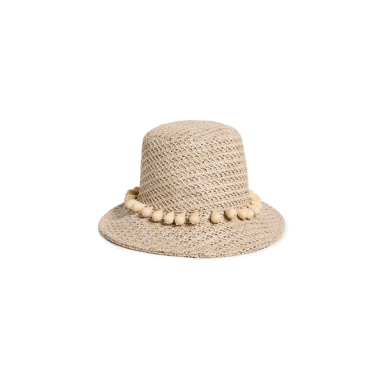 Sedona Wooden Drop Raffia Hat Natural One Size