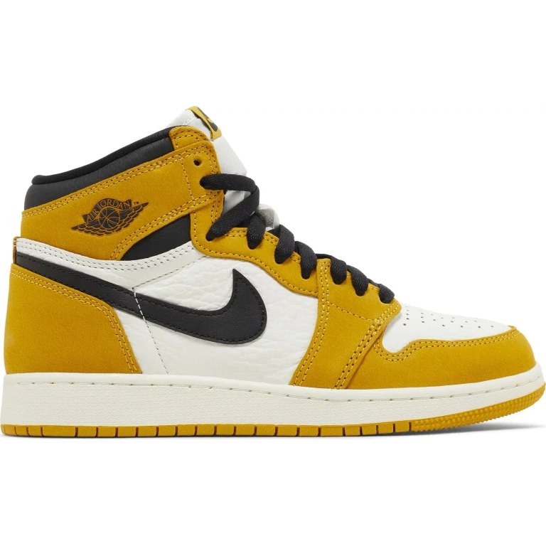 Grade School Retro 1 High Og "Yellow Ochre" Sneakers