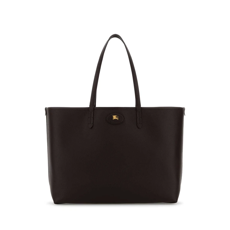 Burberry Dark Brown Leather Reversibile Bag Peatsandgold Borse A Mano - Women