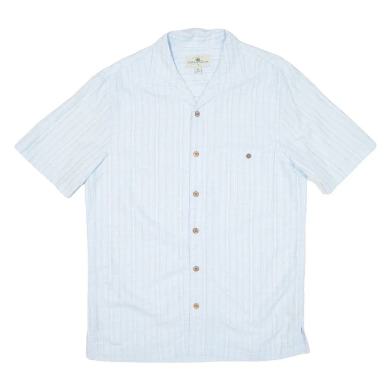 ISLAND SHORES Mens Shirt Blue Check M