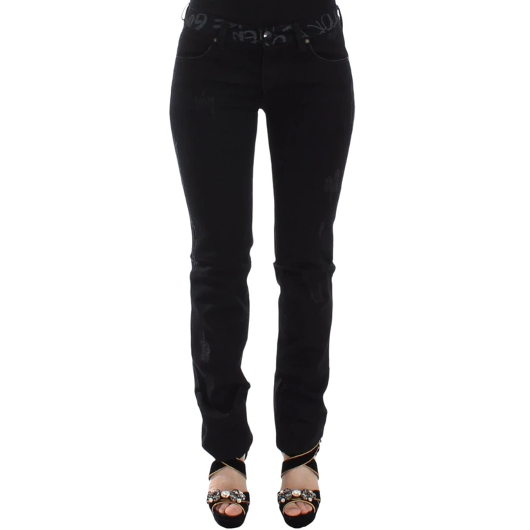 Ermanno Scervino Black Slim Jeans Denim Pants Skinny Stretch Cotton - Women