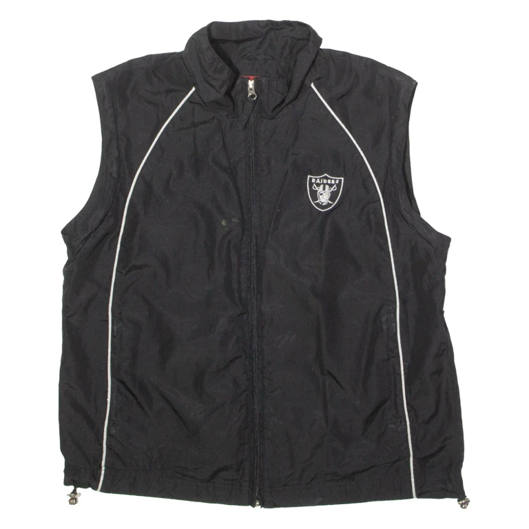 NFL Oakland Raiders Womens Windbreaker Gilet Black USA M