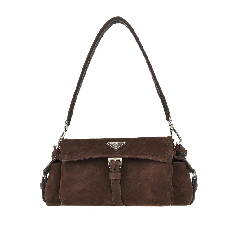 Suede leather medium 'Prada Explore' bag Woman One Size