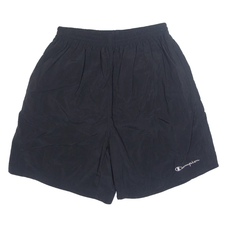 CHAMPION Mesh Lined Mens Swimming Shorts Black Relaxed L W26
