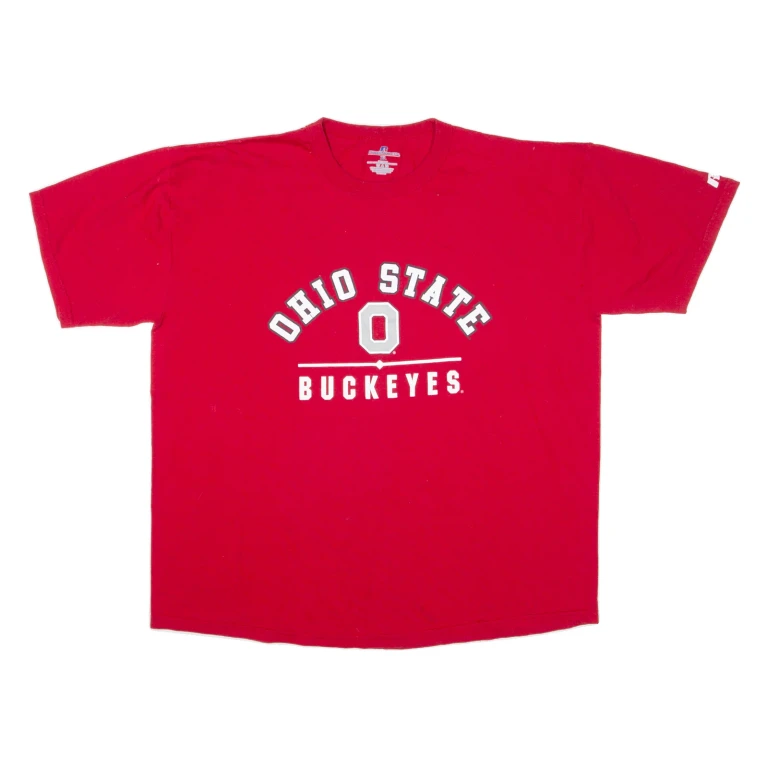 RUSSELL ATHLETIC Ohio State Buckeyes Mens T-Shirt Red USA XL