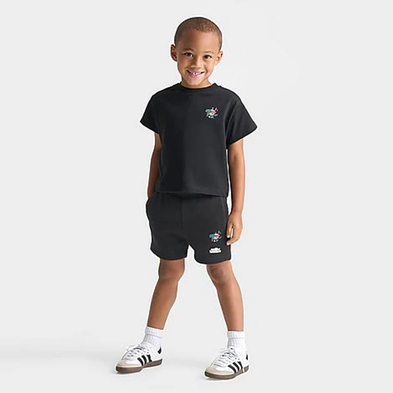 Kids Toddler Summer Party T-Shirt and Shorts Set in Black Size: 2T