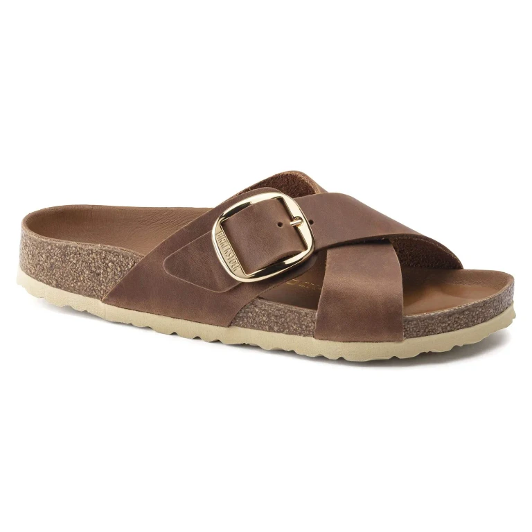 Siena Big Buckle Oiled Leather Cognac