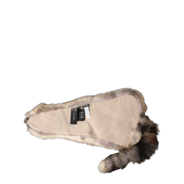 Dolce & Gabbana Brown Frost Fox Fur Neck Warmer Winter Scarf - Women