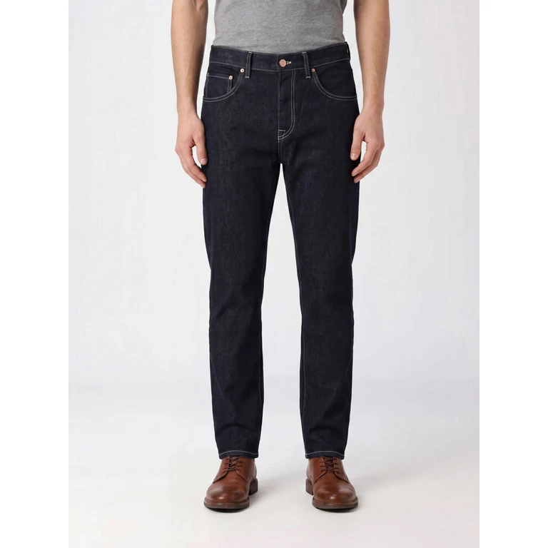 Skinny Fit Jeans in Stretch Cotton and Silk Denim with a Mid-Rise Waist (QP05Z0CP6140SK00)