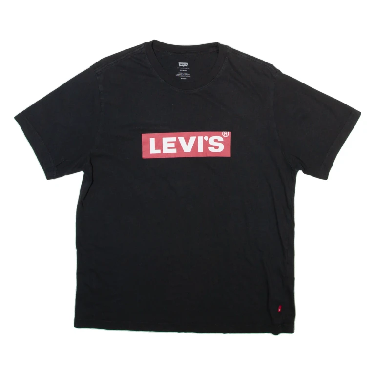 LEVI'S Mens T-Shirt Black Crew Neck S