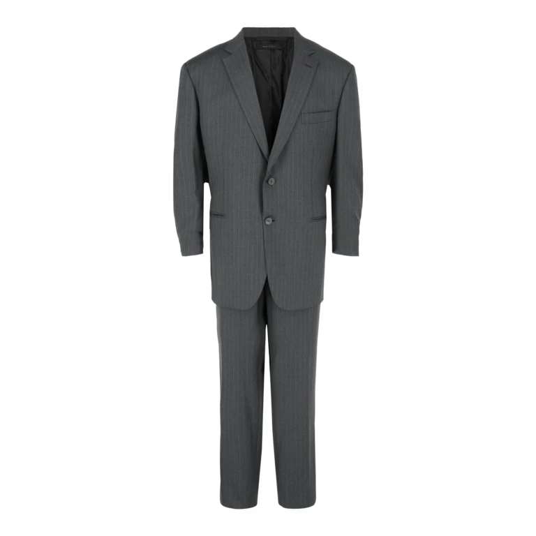 Pinstriped Wool Two-Piece Suit