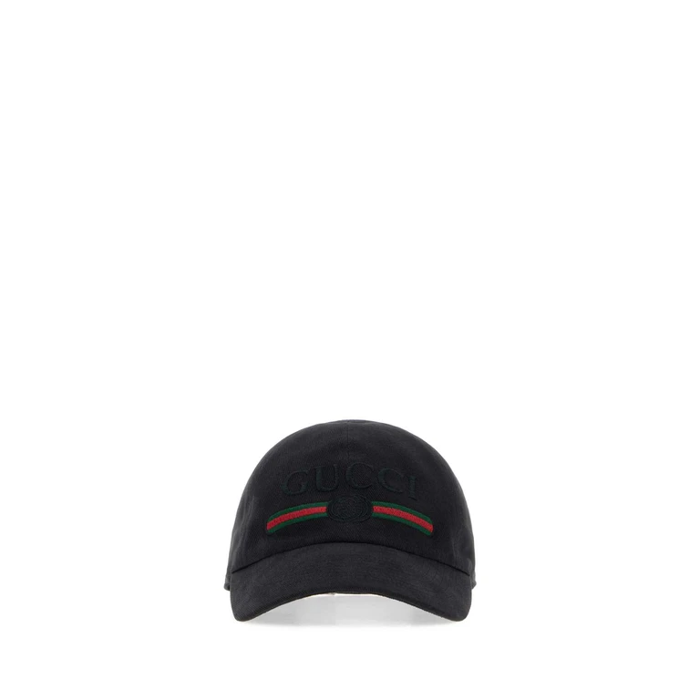 Gucci Slate Canvas Baseball Cap Blackblack Cotton Cappelli - Men