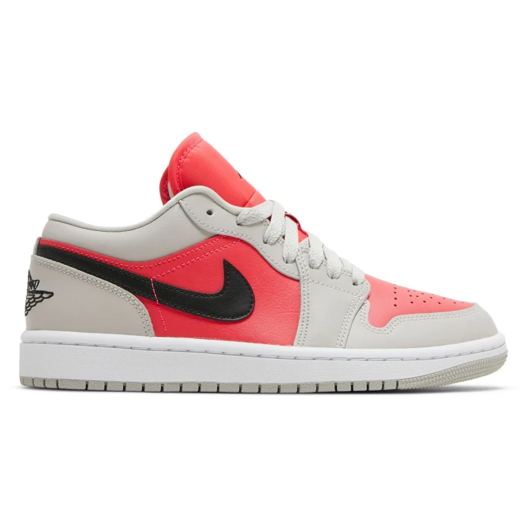 Women's Retro 1 Low 'Light Iron Ore Siren Red' Sneakers