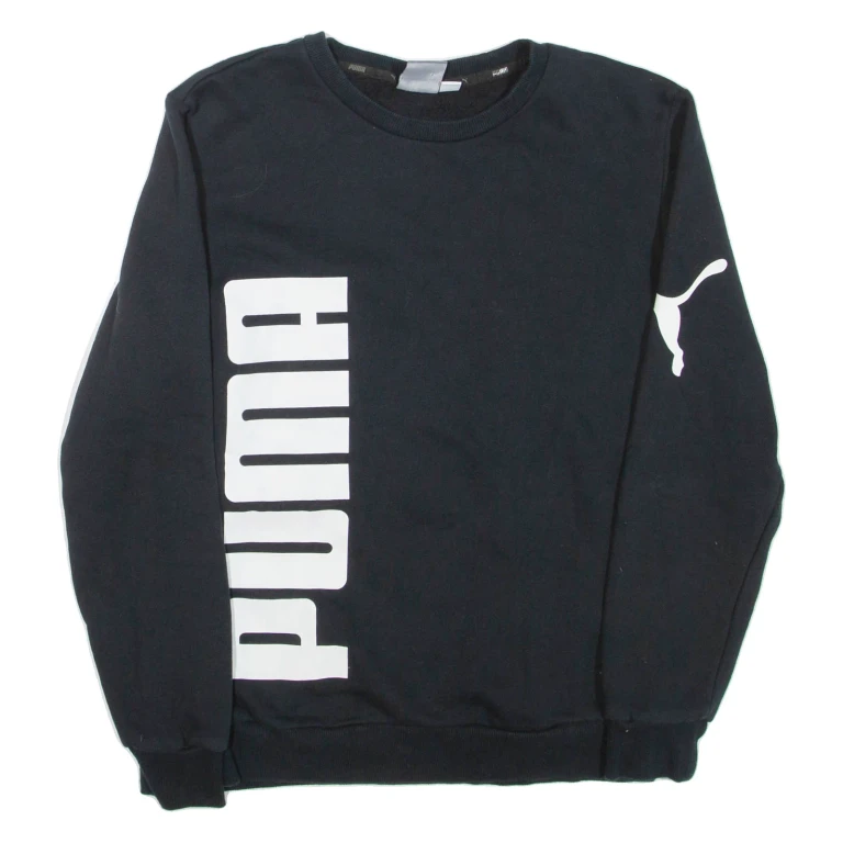 PUMA Mens Sweatshirt Black Crew Neck S