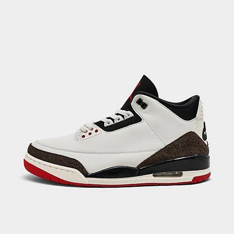 Jordan Men's Air Retro 3 Basketball Shoes in Sail/Black/University Red Size: 7.5