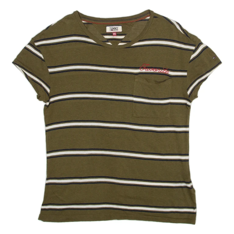 TOMMY HILFIGER Womens T-Shirt Green XS
