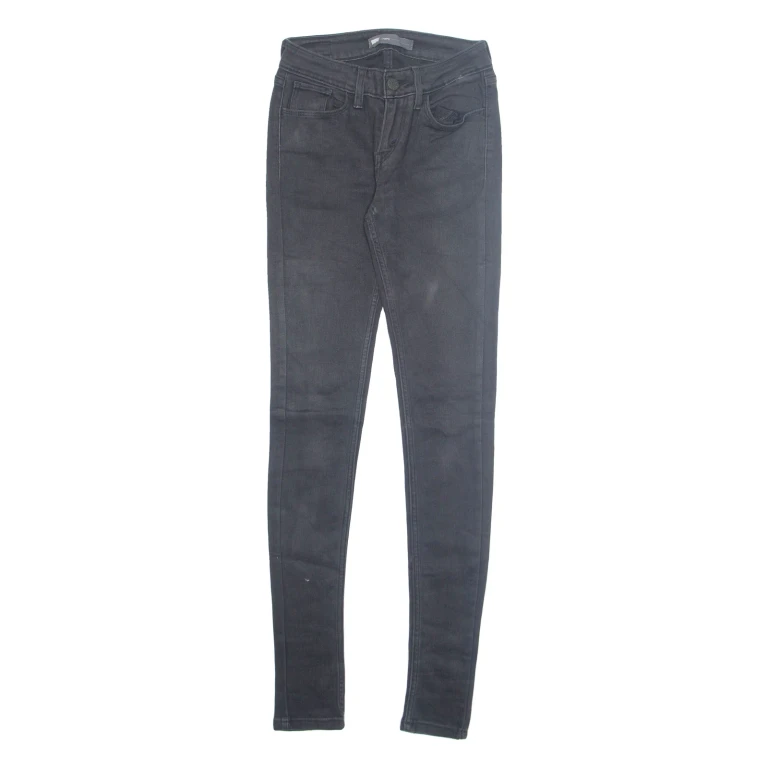 LEVI'S Womens Jeans Black Regular Skinny W24 L30