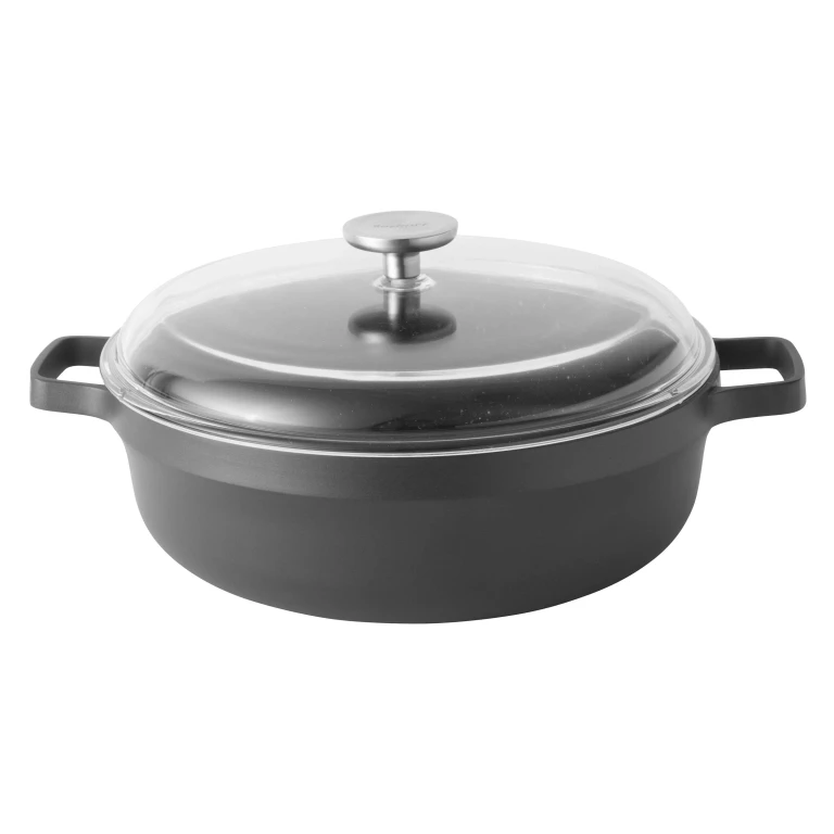 GEM Nonstick Cast Aluminum Two-Handle 11" Saute Pan 4.9qt., Glass Lid