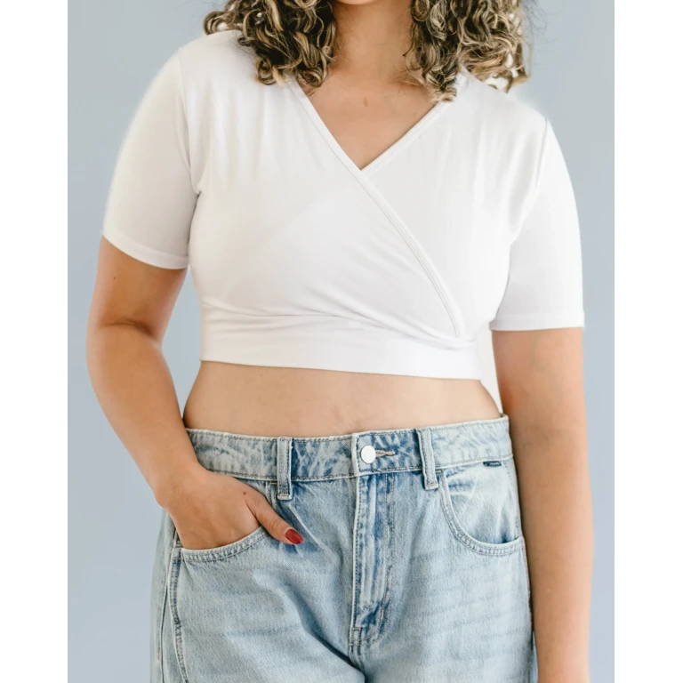 Cross Over Boyfriend Sleeve ( with pockets for insertable cups/nursing pads)