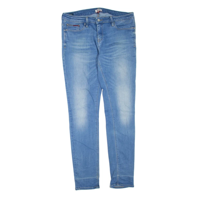TOMMY HILFIGER Womens Jeans Blue Regular Tapered Stone Wash W32 L32