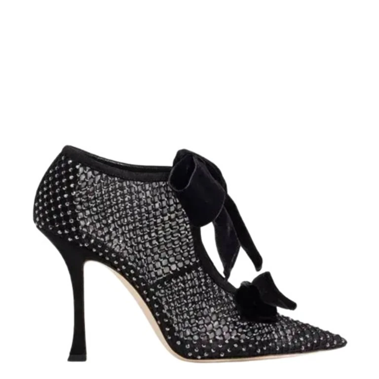 Flaca 100 Crystal-Embellished Mesh Pumps