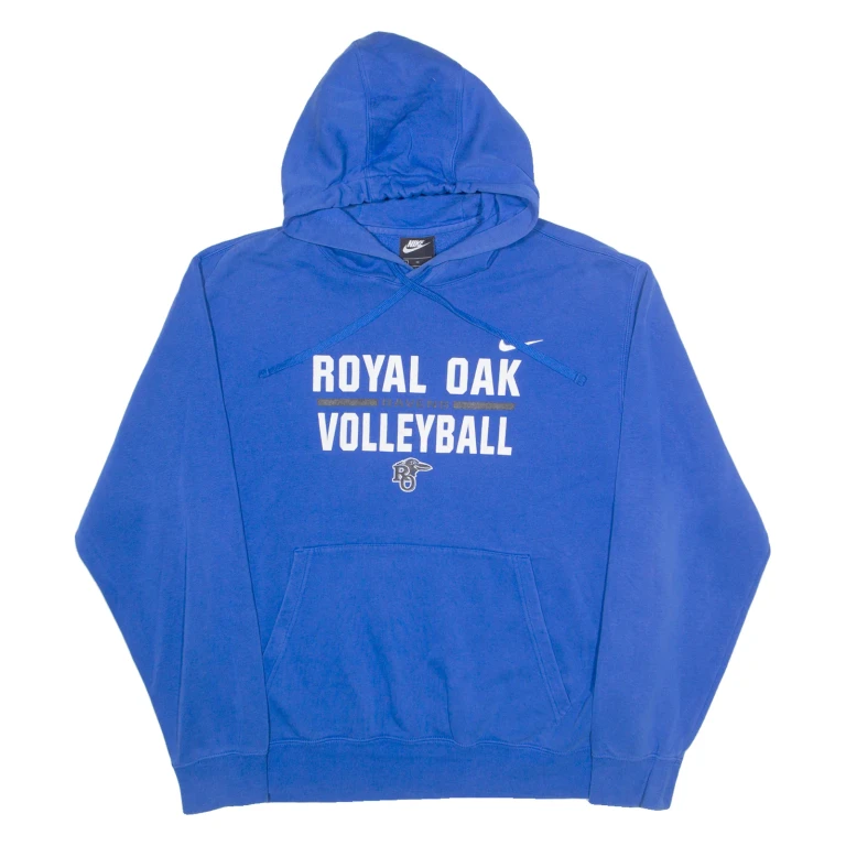 NIKE Royal Oak Volleyball Mens Blue Hoodie USA XL