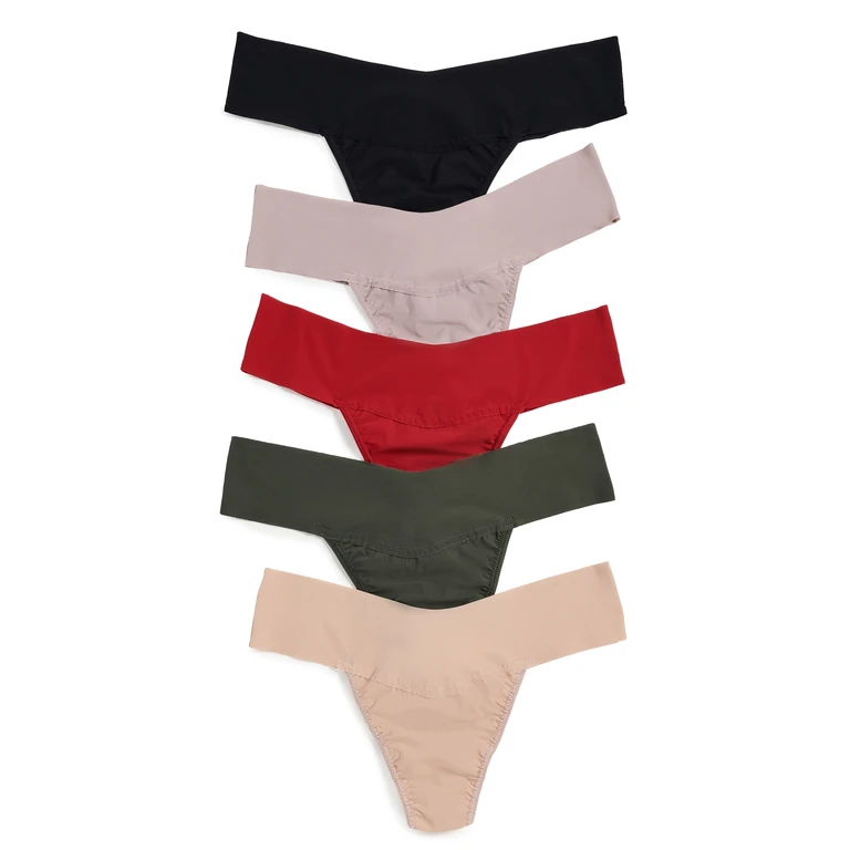 Hanky Panky Natural Rise Thong Five Pack Multi S