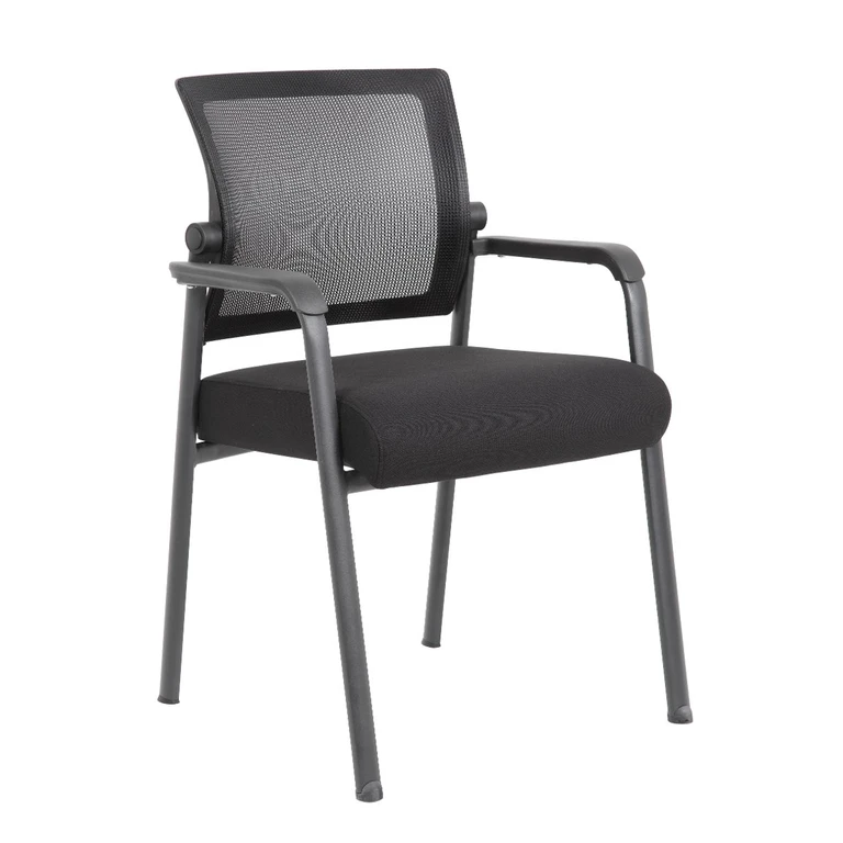 Boss Black Mesh 4-Leg Guest Chair
