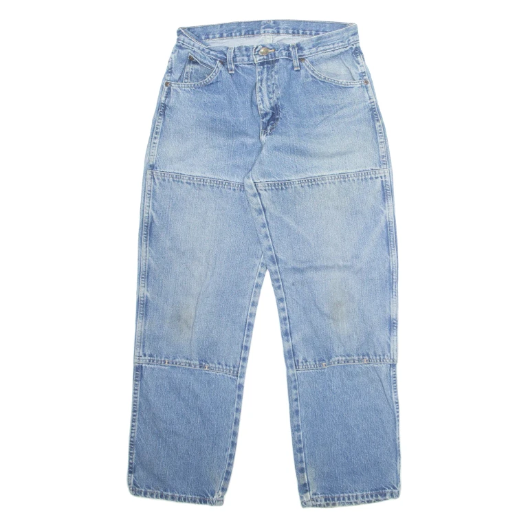 DICKIES Womens Jeans Blue Regular Straight Stone Wash W30 L30