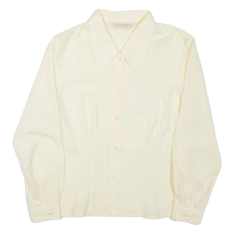 DOROTHY PERKINS Womens Shirt Beige Collared Long Sleeve UK 14
