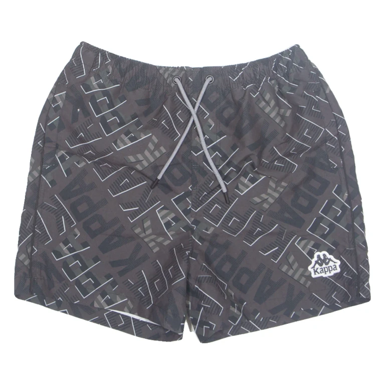 KAPPA Mesh Lined All Over Print Mens Swimming Shorts Grey M W28