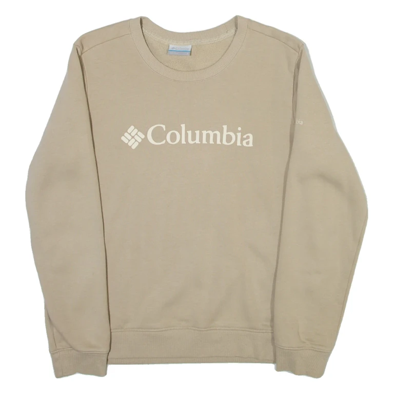 COLUMBIA Mens Sweatshirt Beige Crew Neck S
