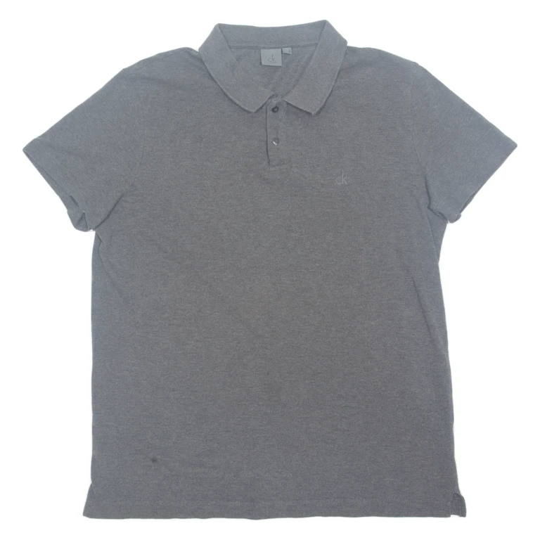 CALVIN KLEIN Mens Polo Shirt Grey M