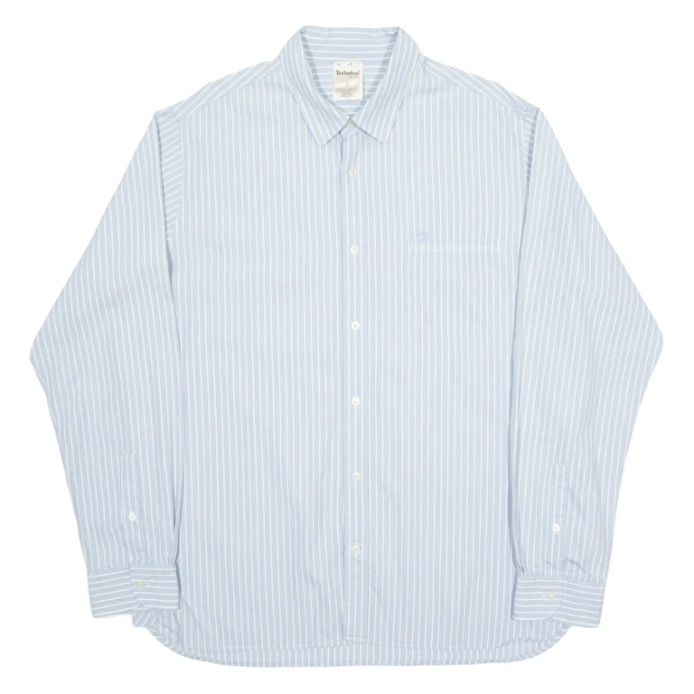 TIMBERLAND Mens Shirt Blue Striped Long Sleeve XL