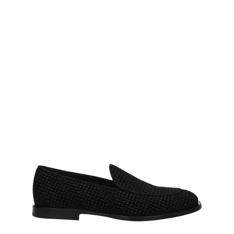 Black Velvet Slip-On Loafers - Men