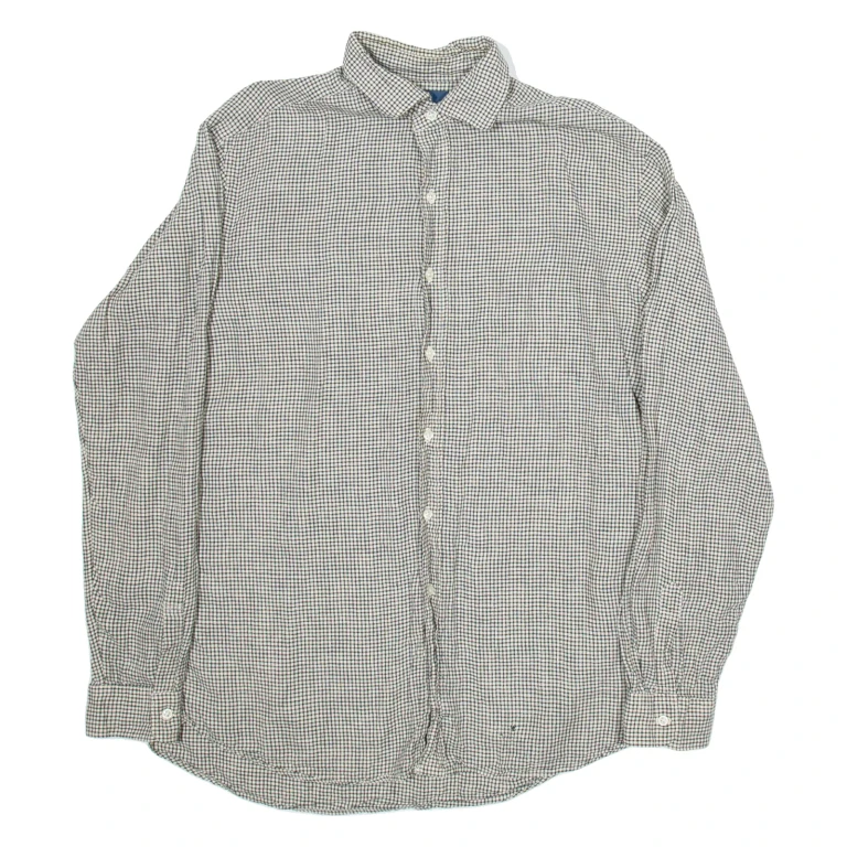 POLO RALPH LAUREN Mens Shirt Grey Check Long Sleeve L
