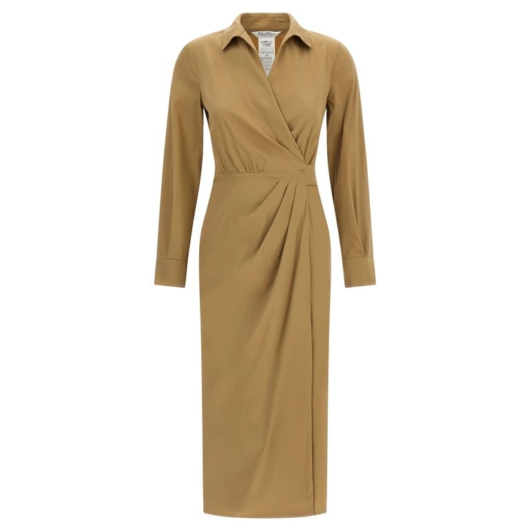 Max Mara Beige Cotton Midi Dress - Women