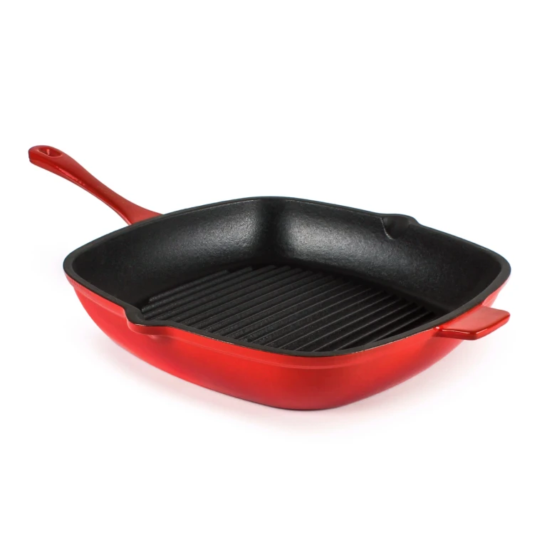 Neo Cast Iron Square Grill Pan 11", Red