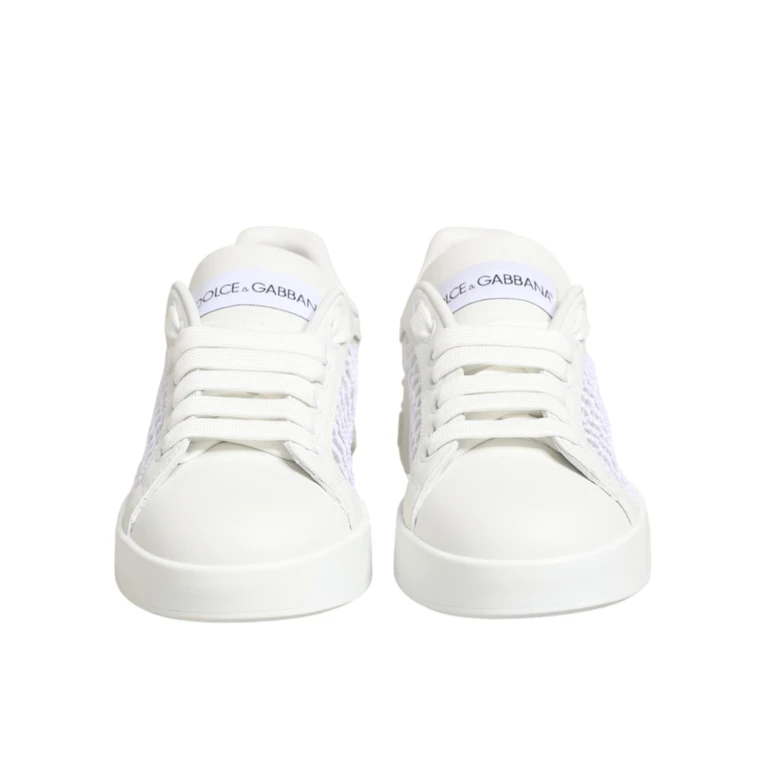Dolce & Gabbana White Mesh Inserts Low Top Sneakers Shoes Ps+20lf - Women