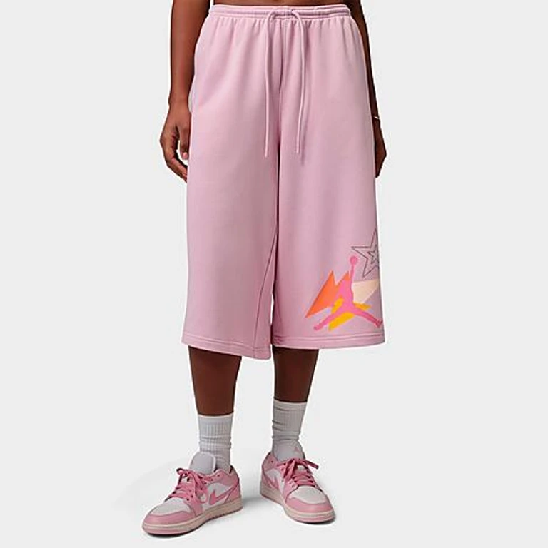 Jordan Women's Brooklyn Fleece French Terry Big Shorts in Iced Carmine Size: XS