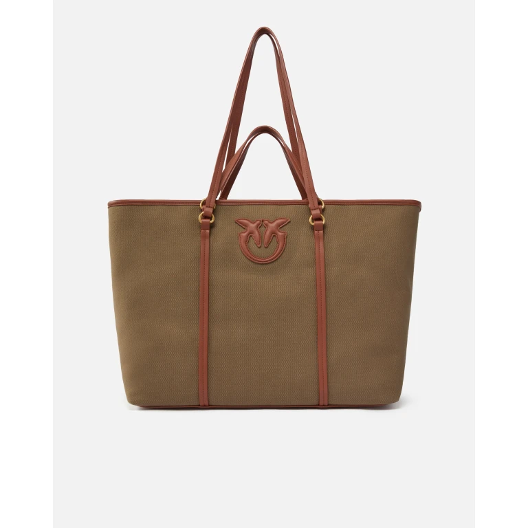 Pinko - Maxi cabas en canvas recyclé à double anse